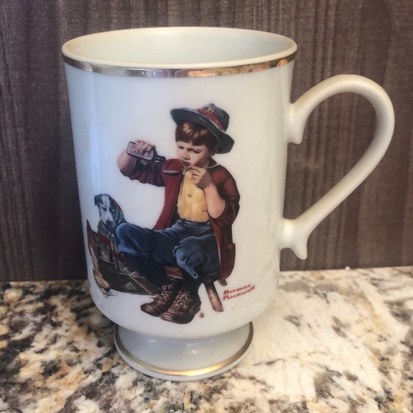 Norman Rockwell Other - Vintage Norman Rockwell "Friend In Need" 1981 Porcelain Mug by The Danbury Mint